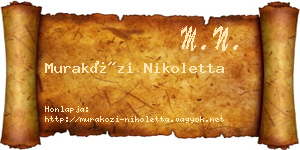 Muraközi Nikoletta névjegykártya