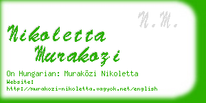 nikoletta murakozi business card